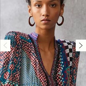 Anthropologie Bhanuni by Jyoti 10P Maxi Dress Orange Motif